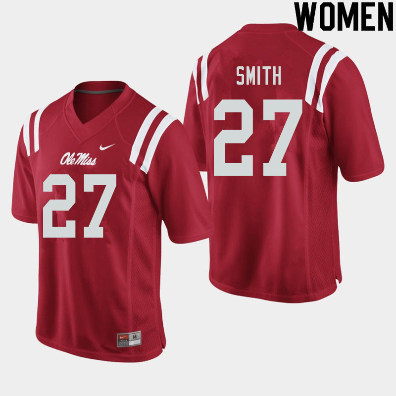 Dallas Smith Ole Miss Rebels NCAA Women's Red #27 Stitched Limited College Football Jersey YHJ8358KD
